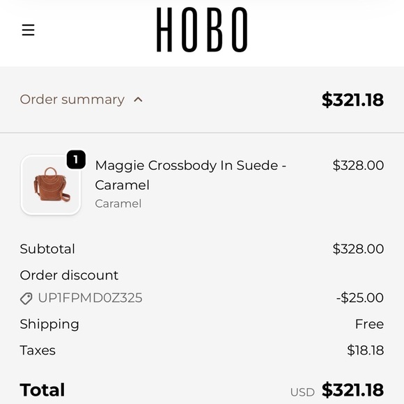 Hobo Maggie Crossbody Caramel Suede Bucket Purse NWOT